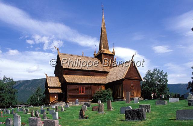 norvege 14.JPG - Eglise en "bois debout" (Stavkirker)Lom, Norvège